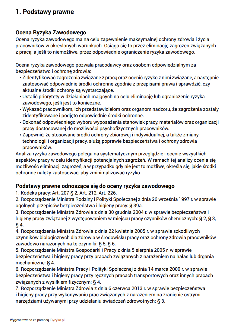 Skrócone podstawy prawne